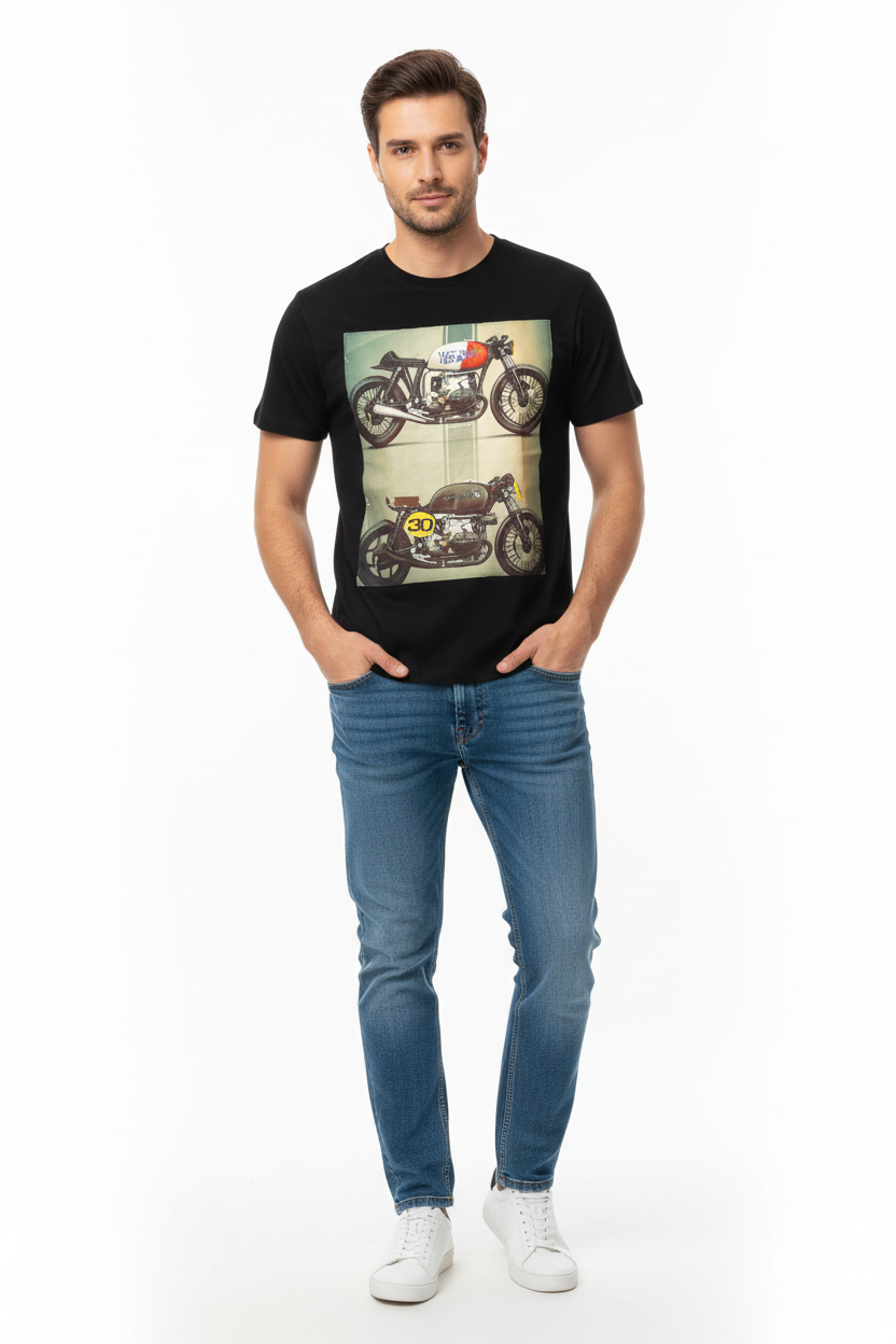 T-shirt regular col rond OLD BIKE