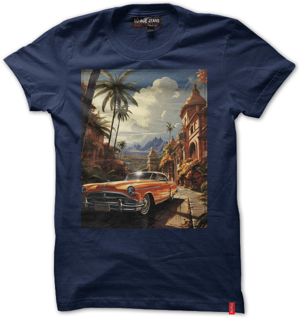 T-shirt regular col rond 100% coton - MARINE NO AGE