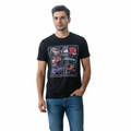 T-shirt homme NO AGE regular col rond JDM, tissu confortable, couleur neutre, affichant un design graphique sur le devant.