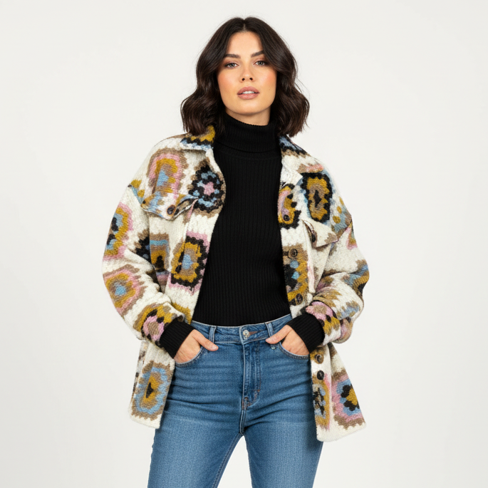 Veste lainage patchwork NO AGE