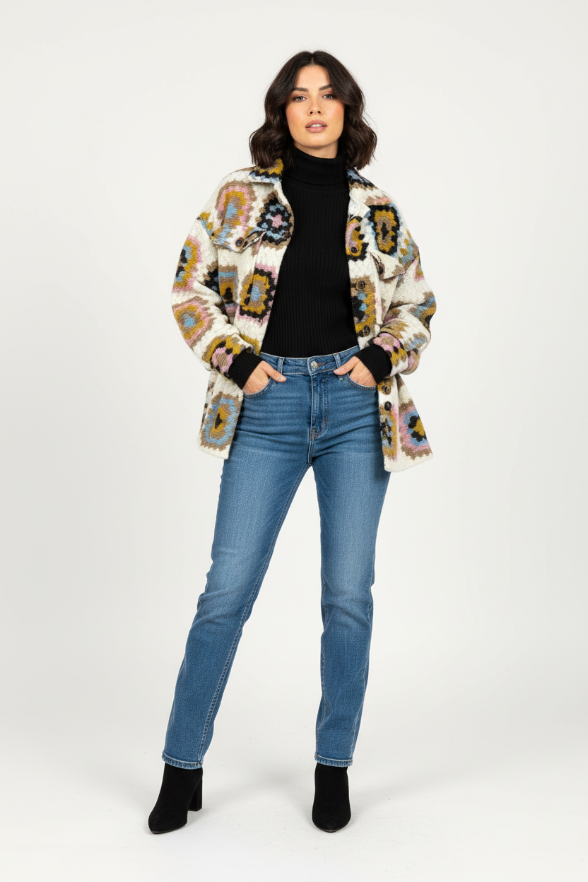 Veste lainage patchwork NO AGE