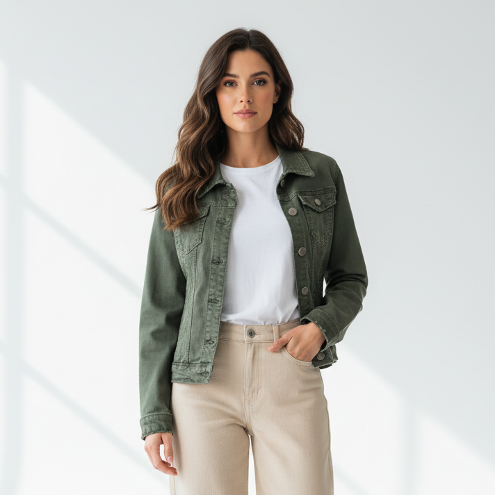 Veste jeans femme Kaki NO AGE - NO AGE Store  veste femme